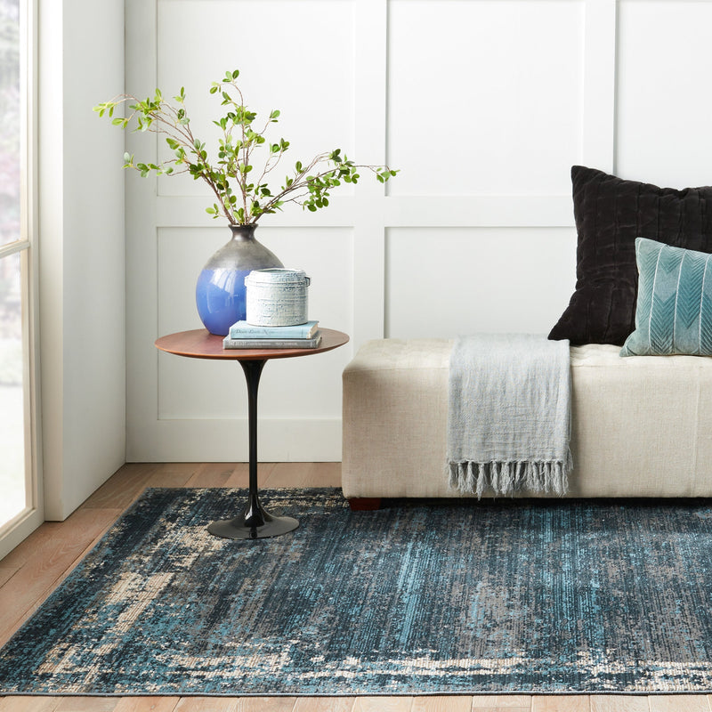 Byzantine Aleph Blue & Gray Rug 6