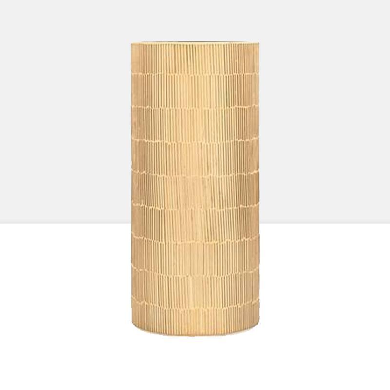 Bamboo Glass Mosaic 4 x 9"Cylinder Vase in Gold