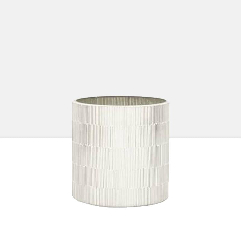 Bamboo Glass Mosaic 5 x 5" Drop Pot in Silver