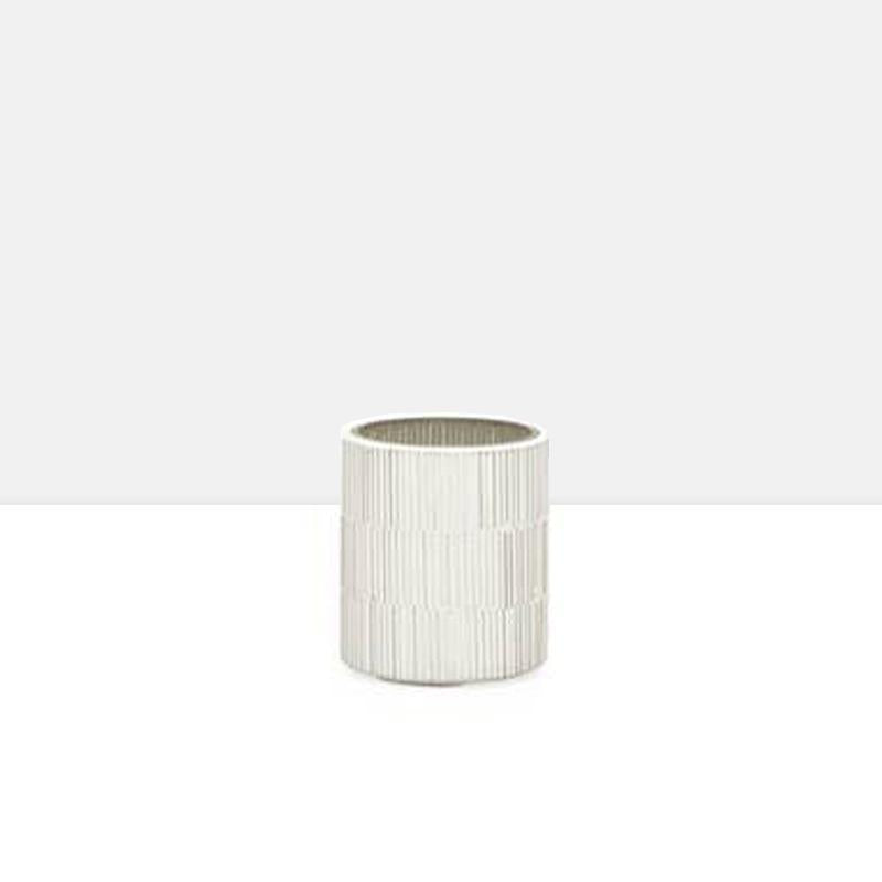 Bamboo Glass Mosaic Tealight Holder in Silver