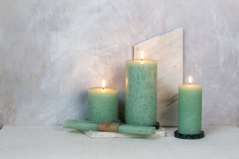 Basil & Cucumber Pillar Candle by BD Edition I