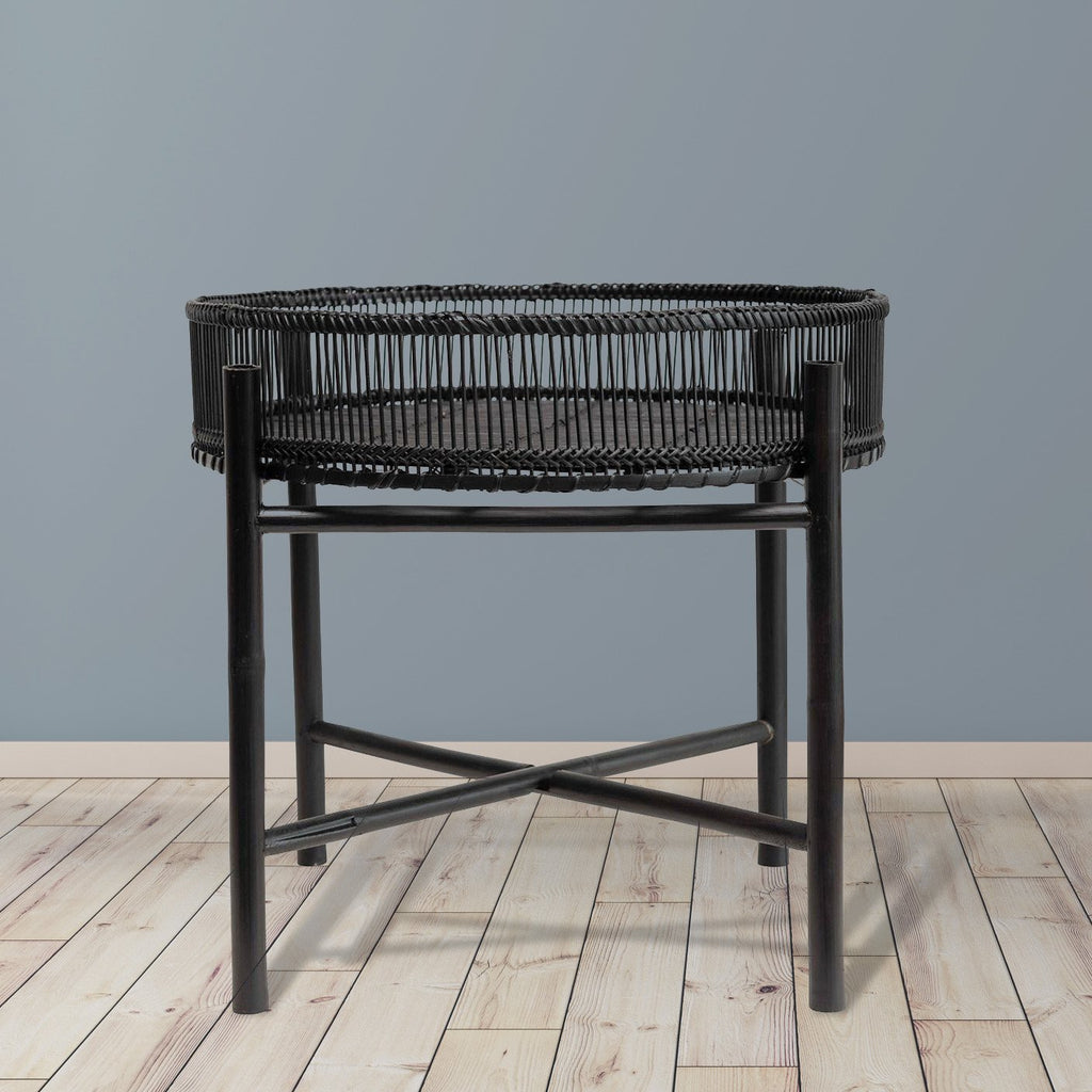 Black Bamboo Tray Table