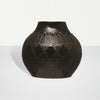 Black Etched Stoneware Vase