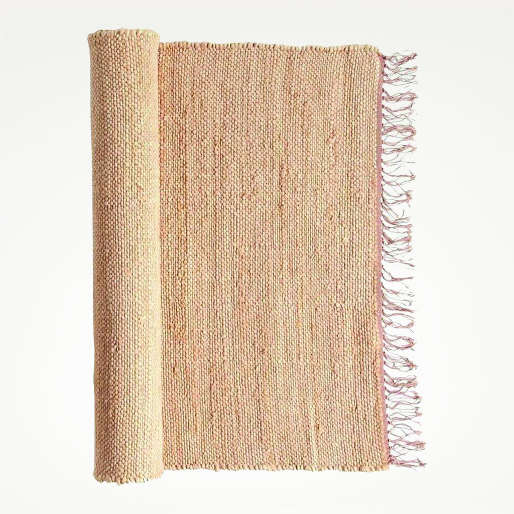 Blush Handwoven Jute & Chenille Runner