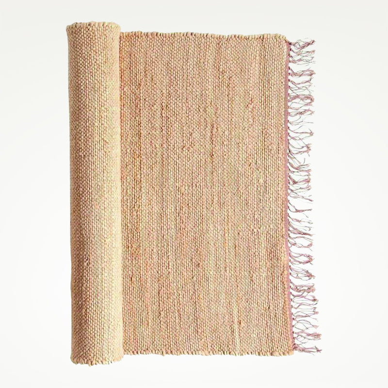 Blush Handwoven Jute & Chenille Runner