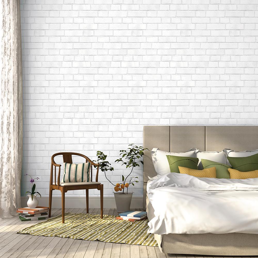 Brick Removable Wallpaper in White