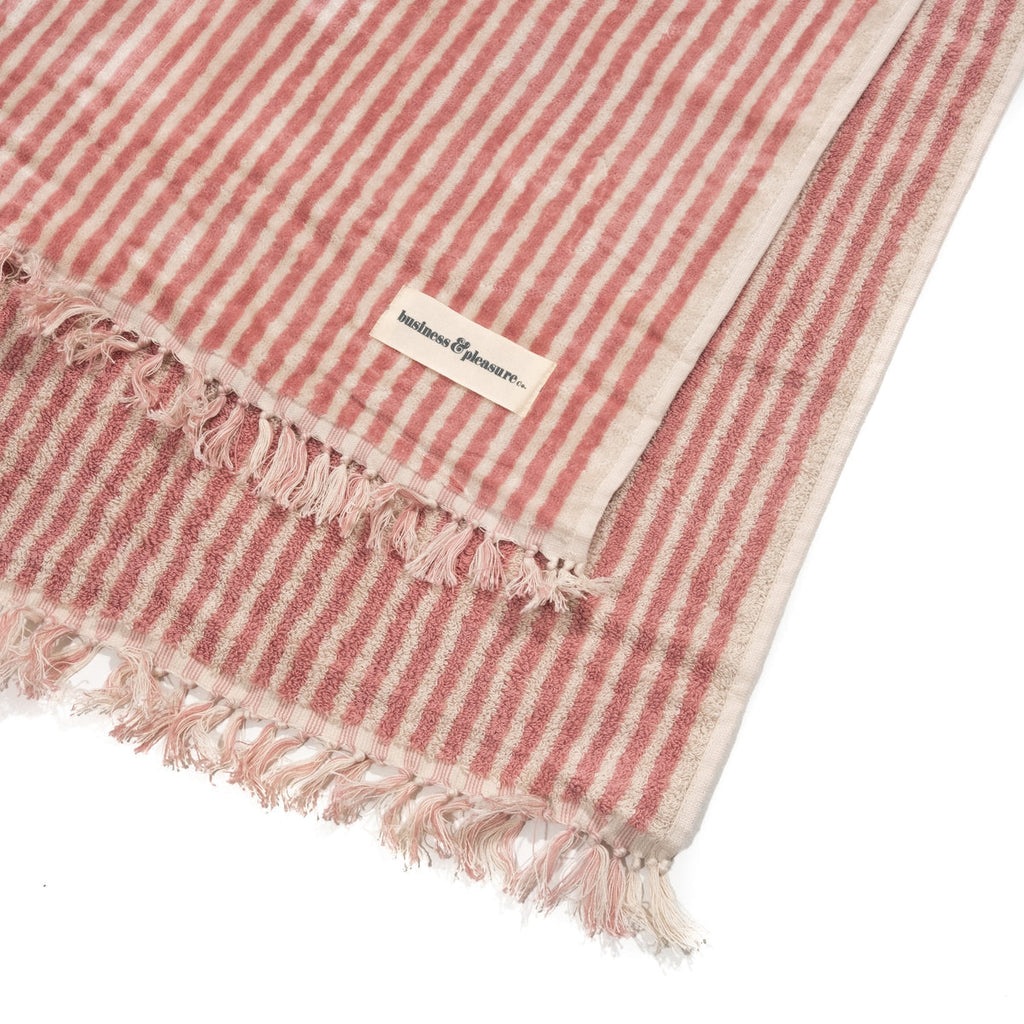 Laurens Pink Stripe Beach Towel