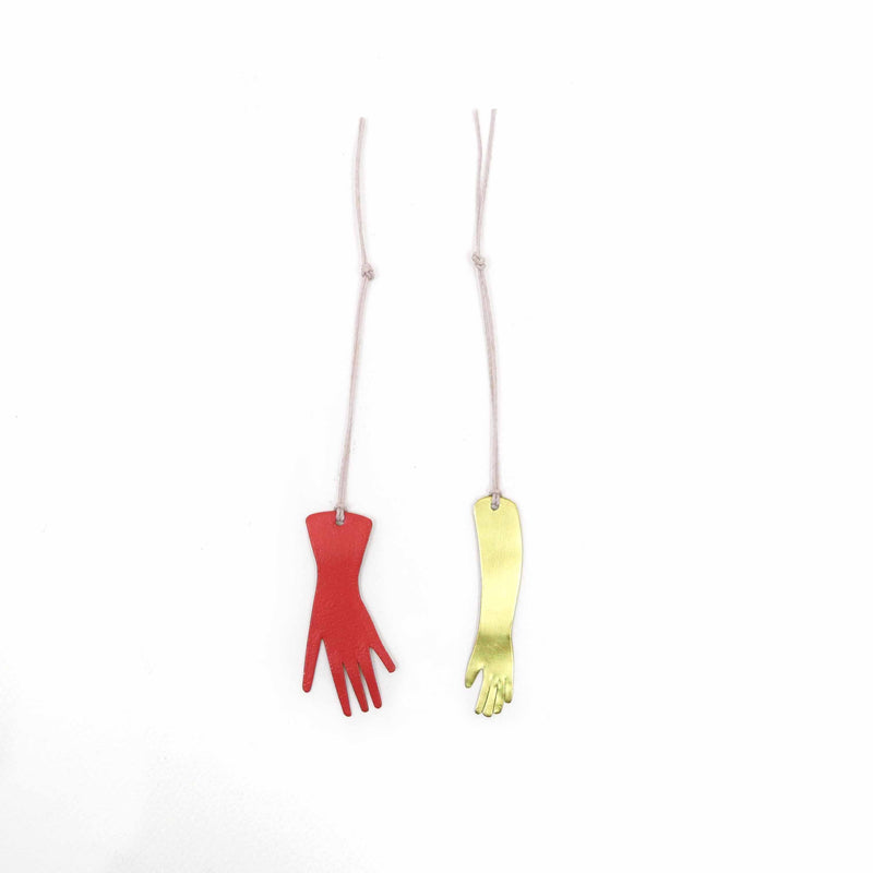 Set of 2 Christmas Adornments Hands design by Sibilia