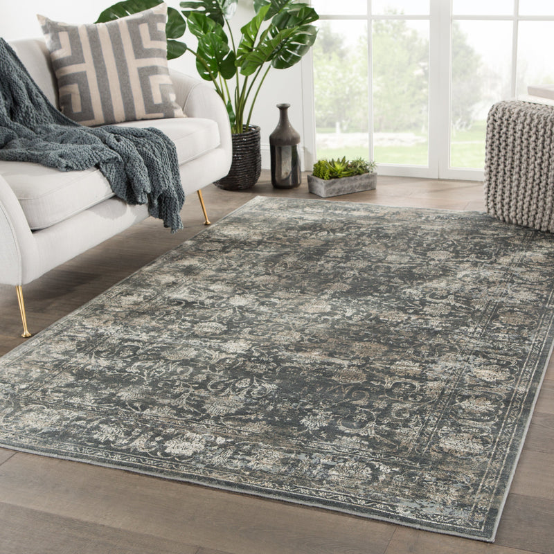 Kachina Floral Blue & Gray Rug design by Jaipur Living