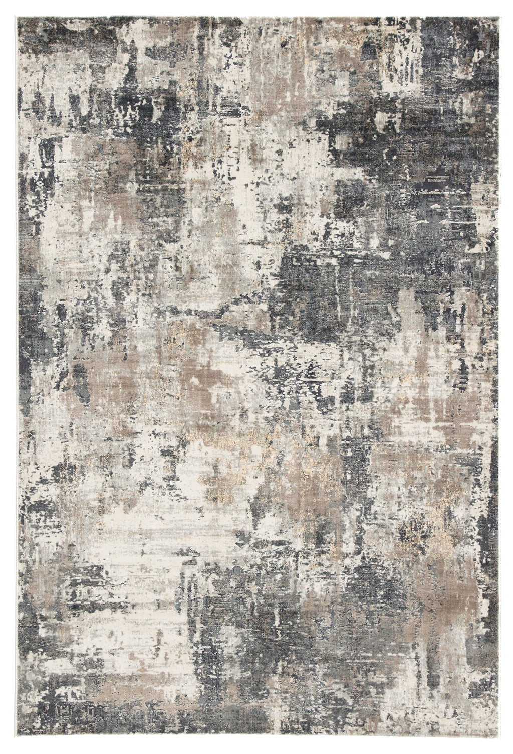 Sisario Abstract Gray & Gold Area Rug