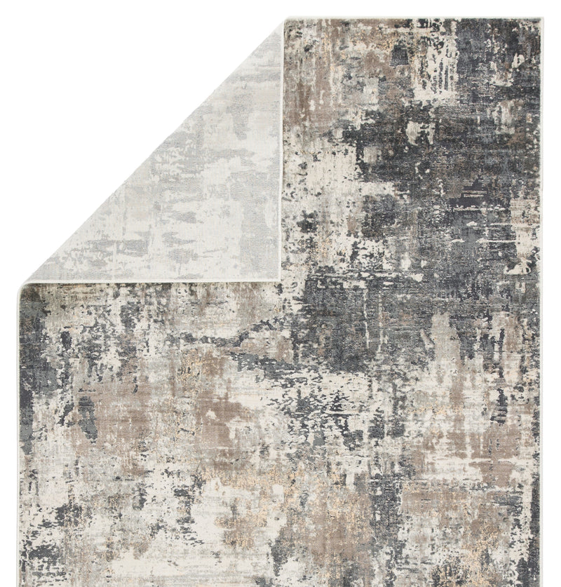 Sisario Abstract Gray & Gold Area Rug