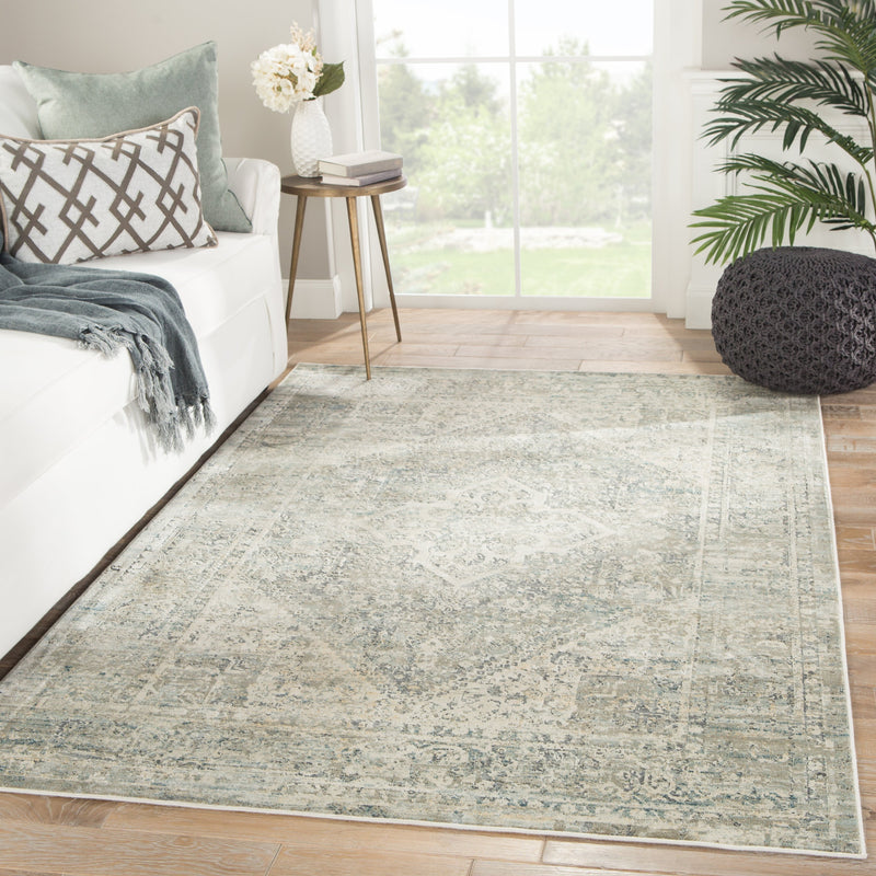 Kiev Medallion Gray & Ivory Area Rug