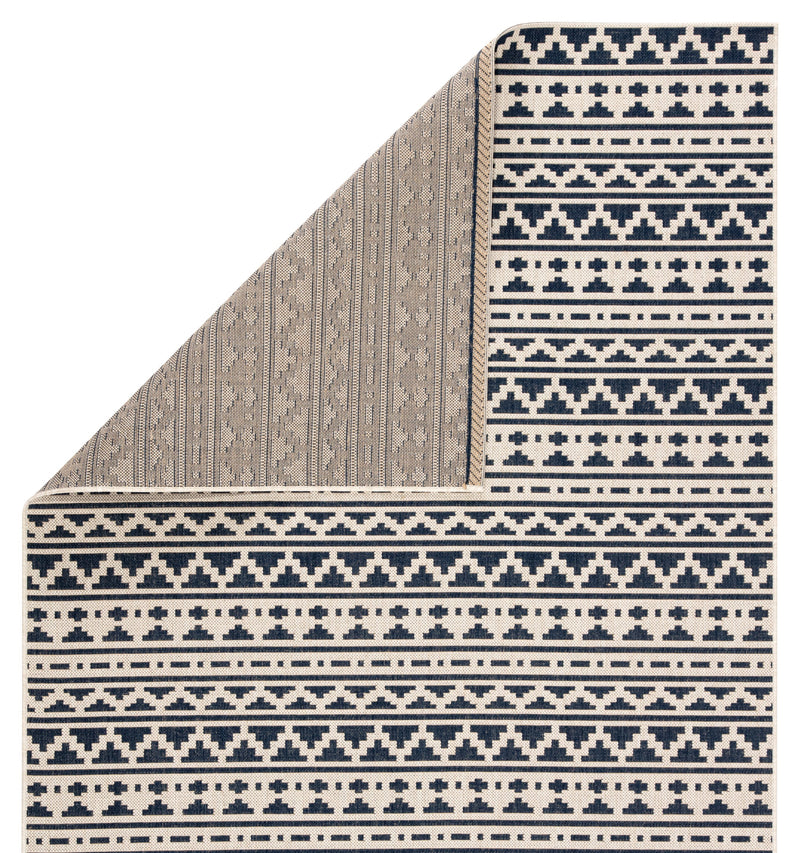 Killick Indoor/ Outdoor Tribal Blue & Ivory Area Rug