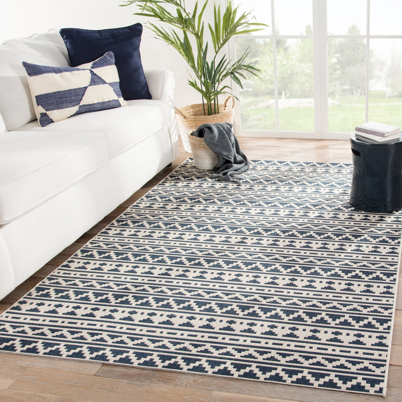 Killick Indoor/ Outdoor Tribal Blue & Ivory Area Rug