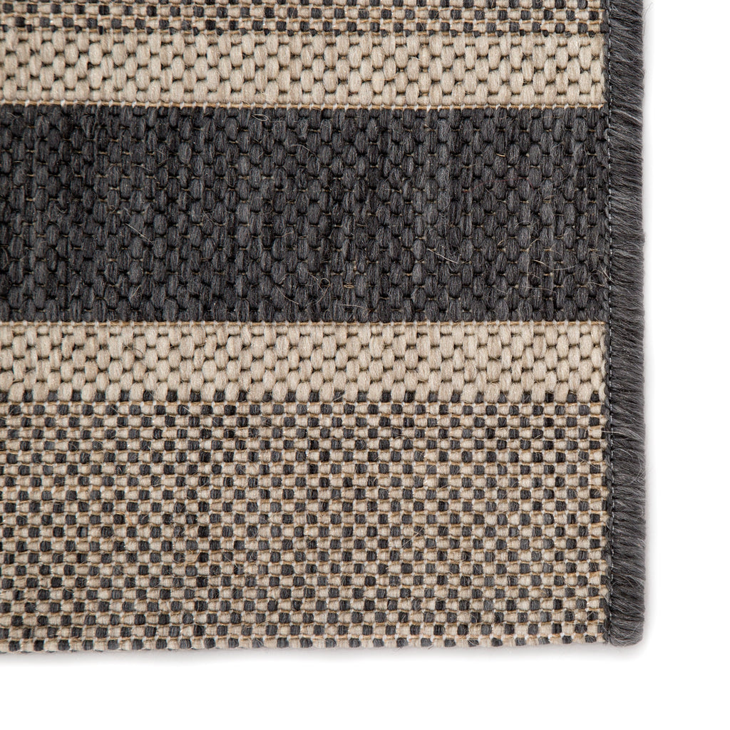 Pilot Indoor/ Outdoor Stripe Gray & Beige Area Rug