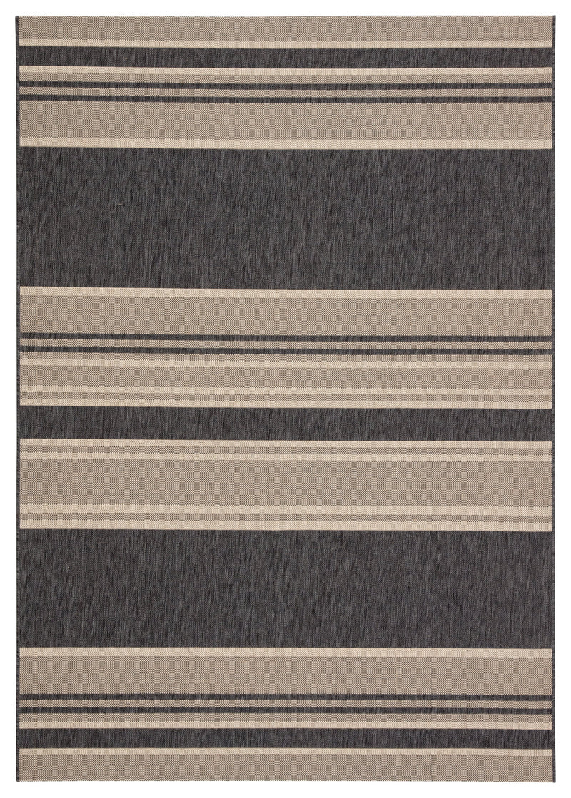 Pilot Indoor/ Outdoor Stripe Gray & Beige Area Rug