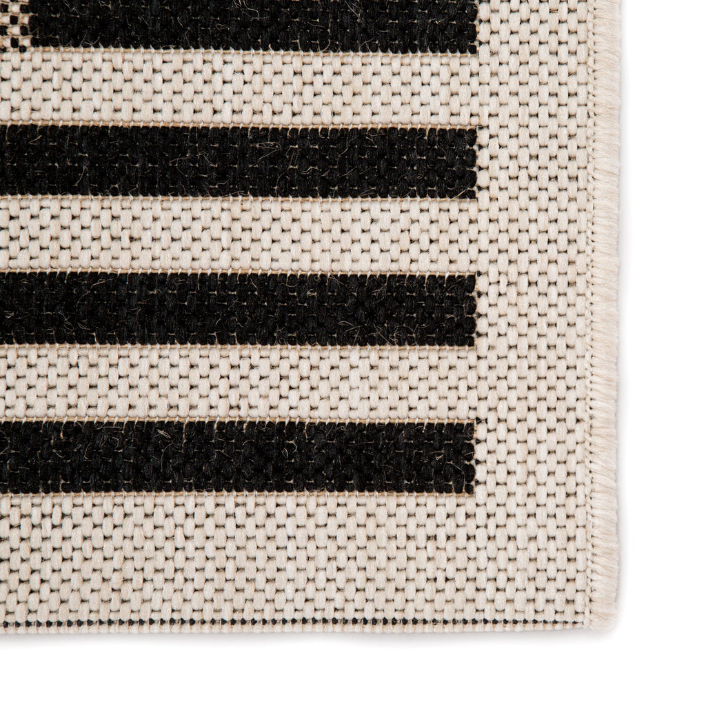 Fathom Indoor/ Outdoor Stripe Ivory & Black Area Rug