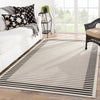 Fathom Indoor/ Outdoor Stripe Ivory & Black Area Rug