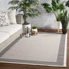 Fathom Indoor/ Outdoor Stripe Ivory & Black Area Rug