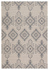 Compass Indoor/ Outdoor Tribal Ivory & Blue Area Rug