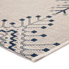 Compass Indoor/ Outdoor Tribal Ivory & Blue Area Rug