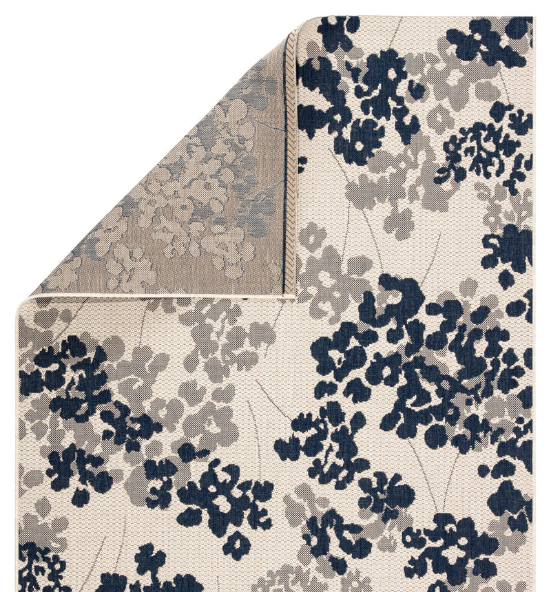 Mariner Indoor/ Outdoor Floral Blue & Gray Area Rug