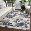 Mariner Indoor/ Outdoor Floral Blue & Gray Area Rug