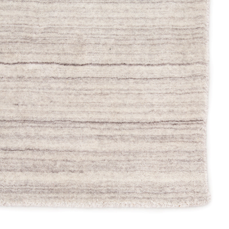 Tundra Handmade Solid White & Gray Area Rug