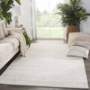 Tundra Handmade Solid White & Gray Area Rug