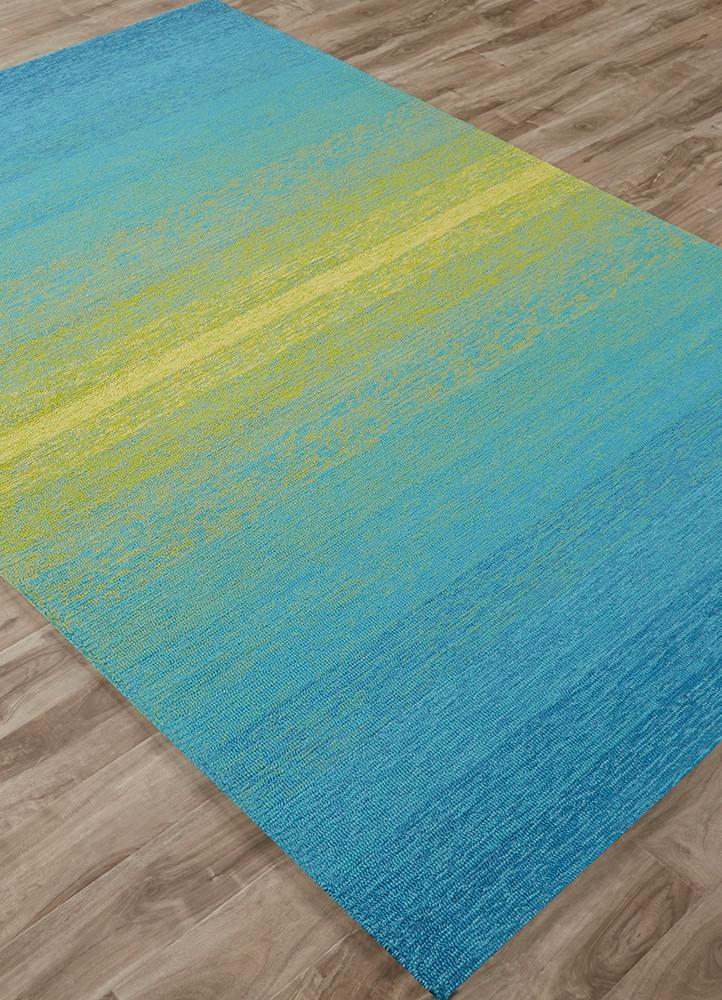 Blaze Indoor/ Outdoor Ombre Blue & Lime Green Area Rug