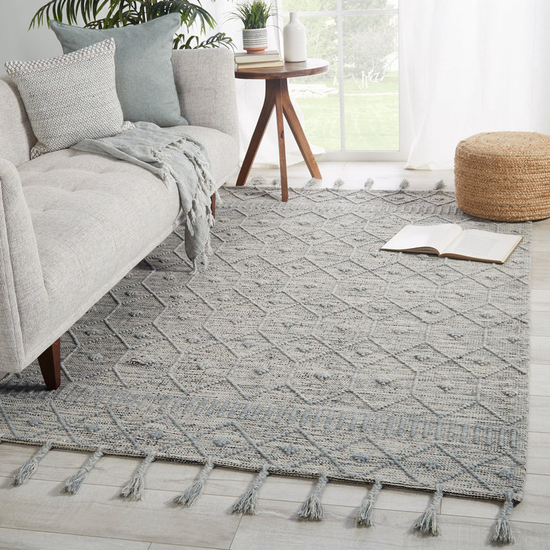 Anza Handmade Trellis Light Blue & Cream Rug