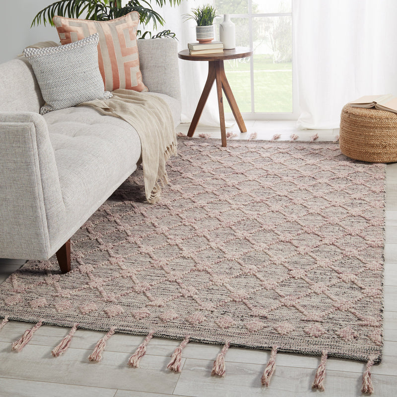 Madrona Handmade Trellis Light Pink & Cream Rug