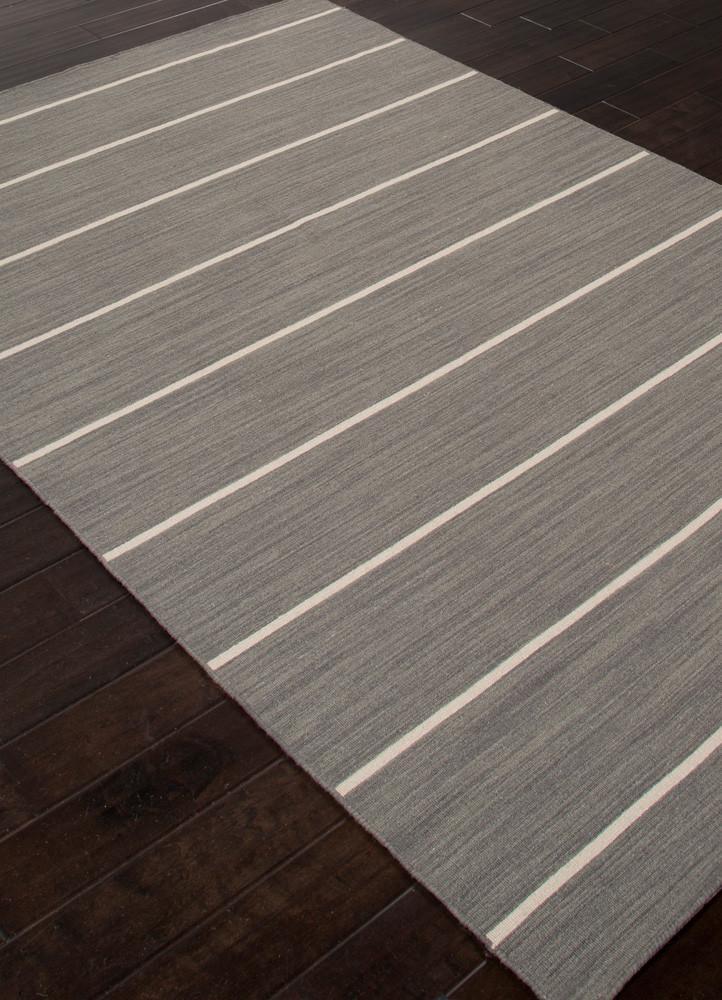 Cape Cod Handmade Stripe Gray & White Area Rug