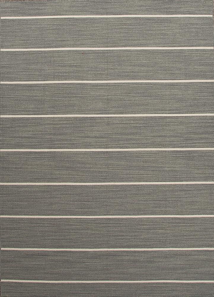 Cape Cod Handmade Stripe Gray & White Area Rug