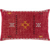 Cactus Silk CCS-005 Woven Lumbar Pillow in Bright Red & Saffron by Surya