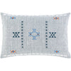 Cactus Silk CCS-006 Woven Lumbar Pillow in Medium Gray & Bright Blue by Surya