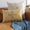 Cactus Silk CCS-008 Woven Lumbar Pillow in Mustard & Medium Gray by Surya