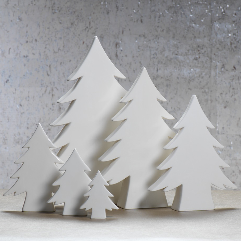 Teton White Ceramic Tree in Various Sizes