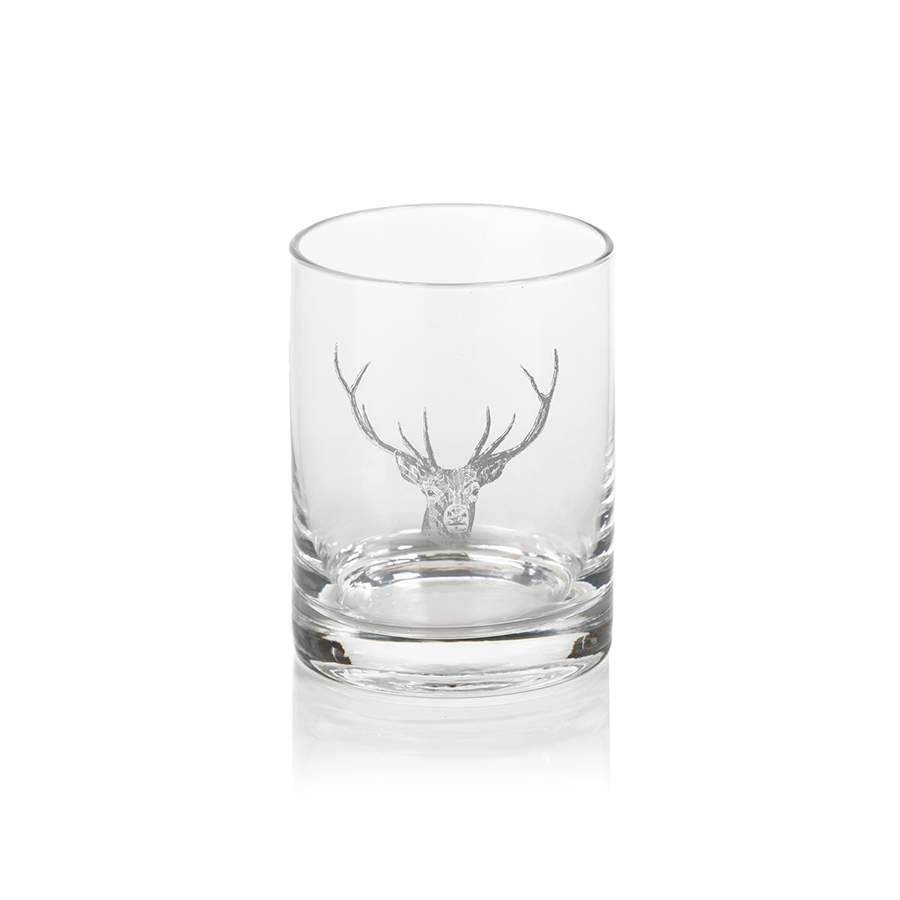 Stag Head Double Old Fashioned Glasses - Set of 6