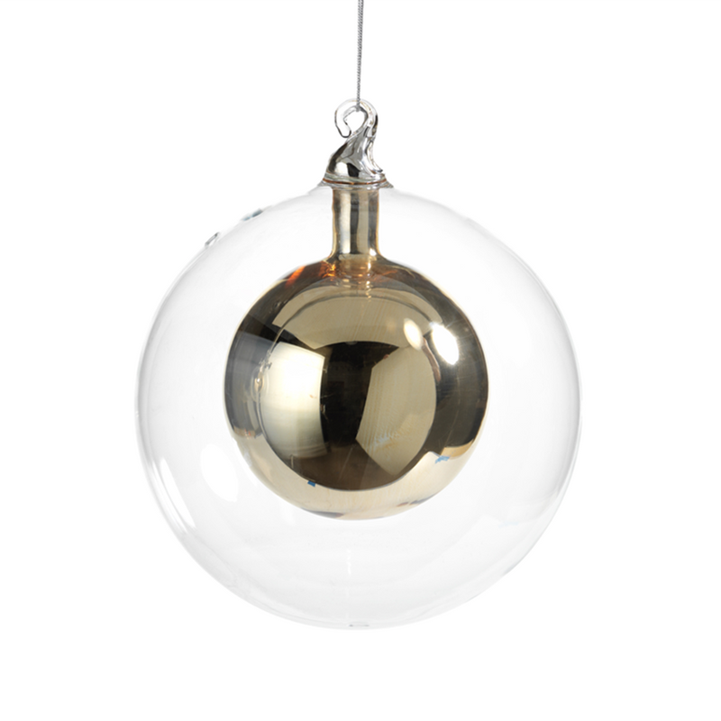 Double Glass Ball Ornament in Various Sizes