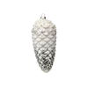 6 Piece White and Silver Pinecone Christmas Hanging Ornament Set