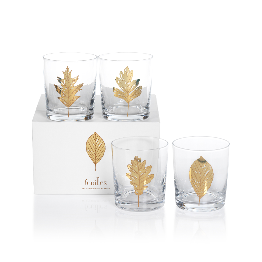 Feuilles Rock Glasses - Set of 4