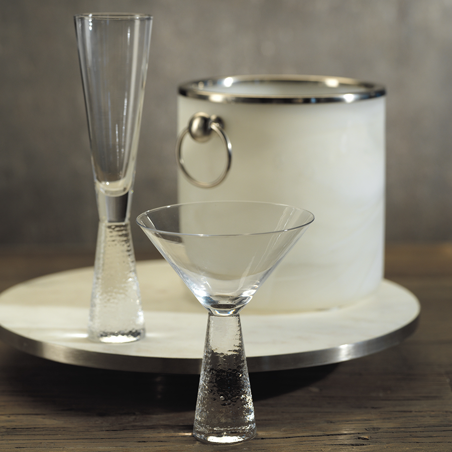 Livogno Drinkware on Hammered Stem