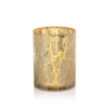 Gold Plated Branch Design LED Glass Hurricane