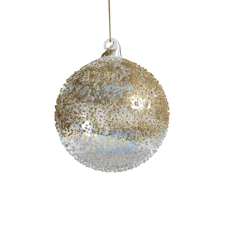 Luster Beaded Ornament - Gold in Various Sizes