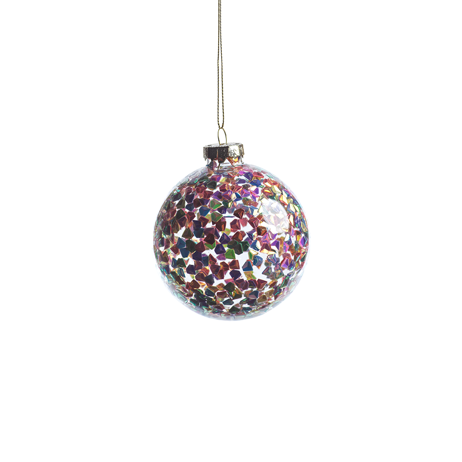 Pentagon Multicolor Sequin Ball Ornaments - Set of 6