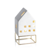 LED Ceramic House on Gold Metal Base in Various Sizes