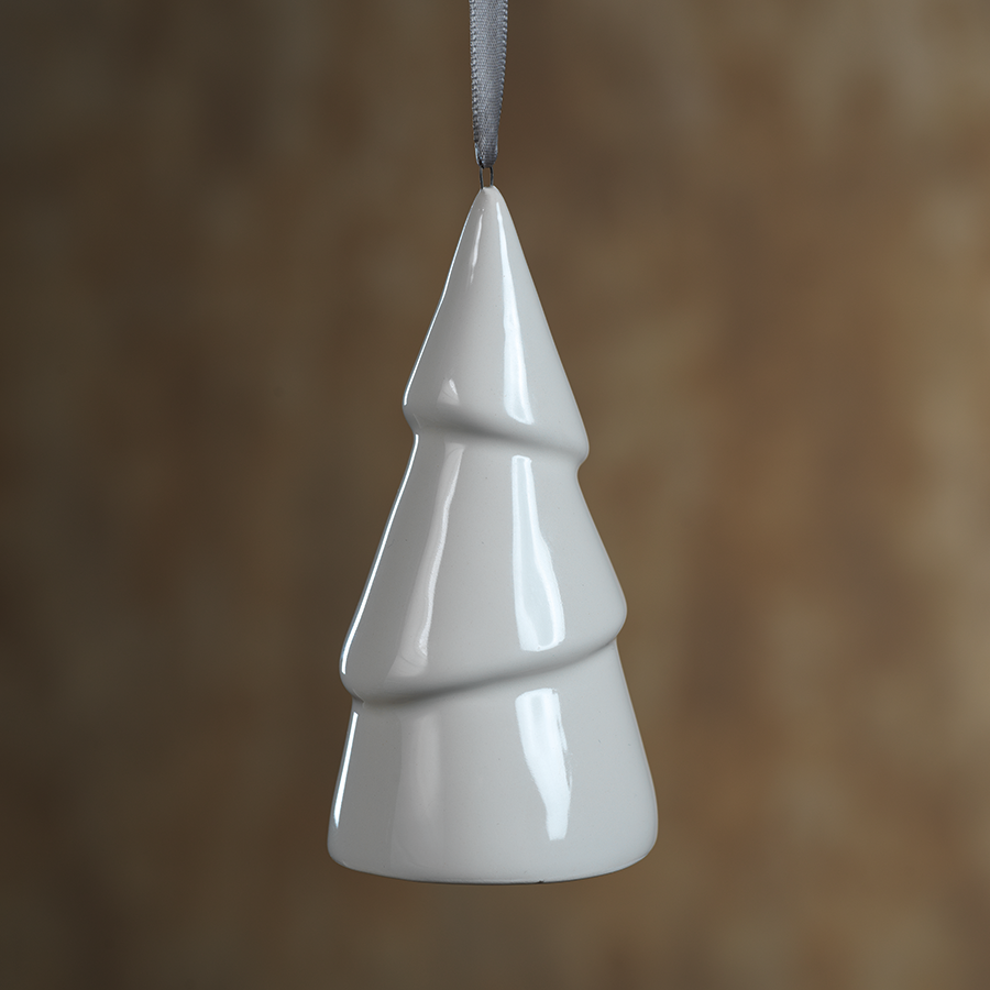 Ceramic White Tree Ornament