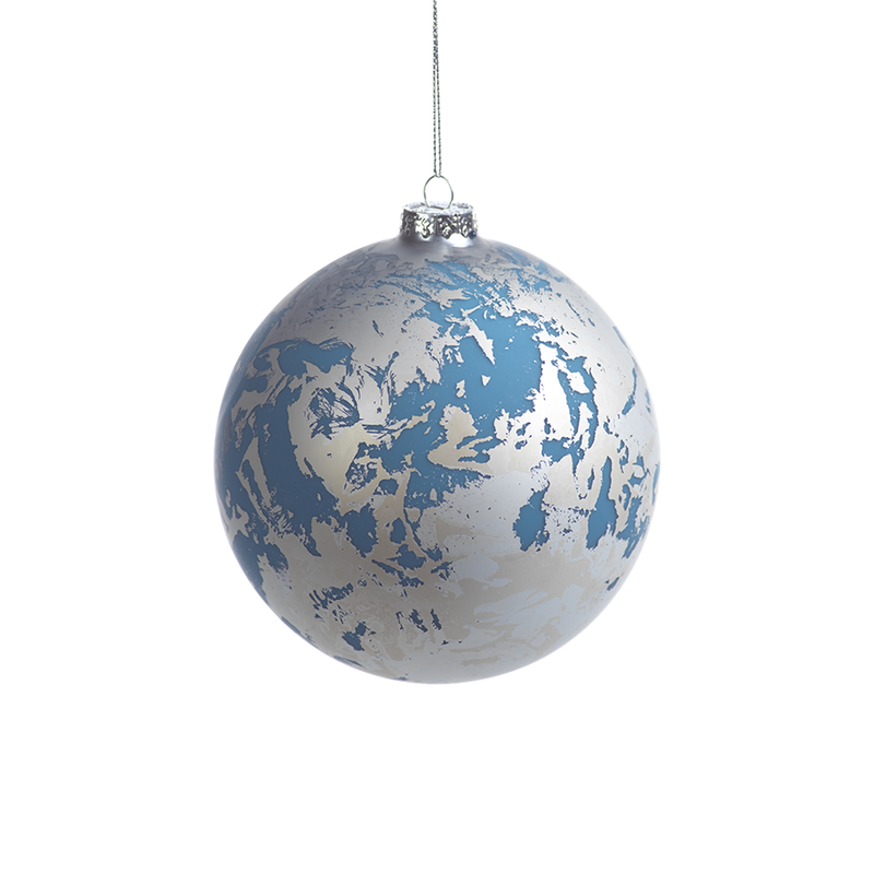 Patch Metallic Ornaments - Silver & Blue in Various Sizes