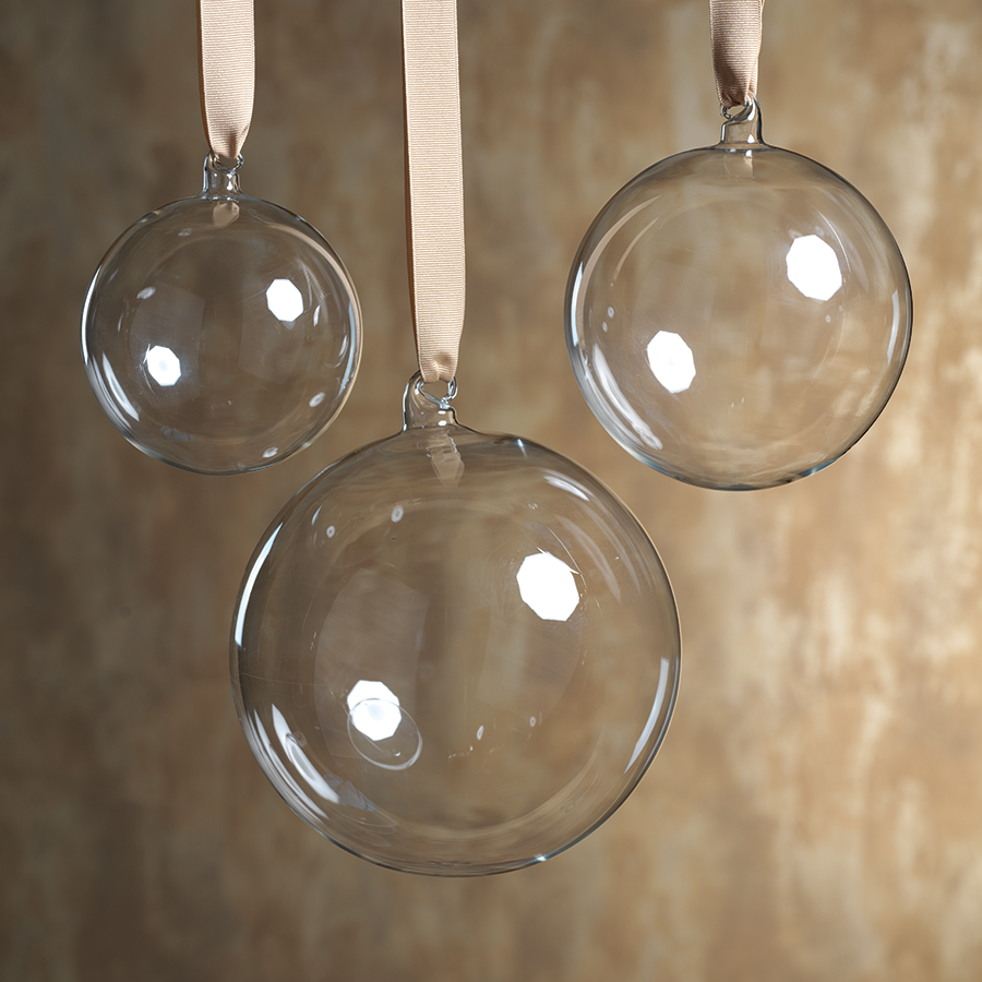 Clear Ball Ornament in Various Sizes